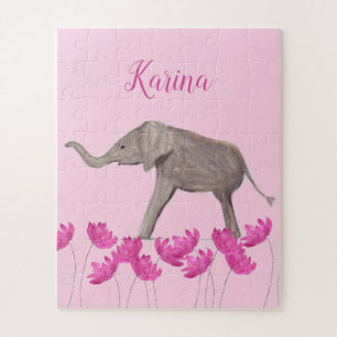 Baby-Elefant Wildtier Tier Für Kinder Kunst Mädche Puzzle