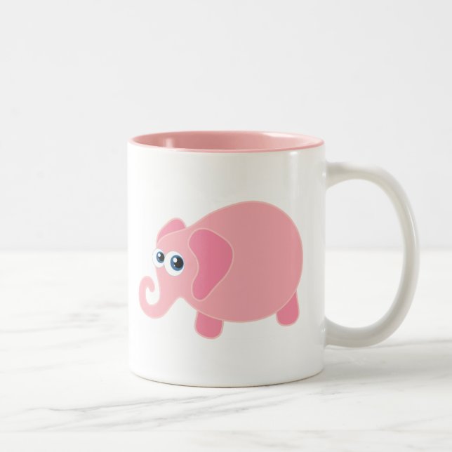 Baby-Elefant Zweifarbige Tasse (Rechts)