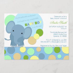 Baby-Elefanten-Baby-Party-Einladung Einladung