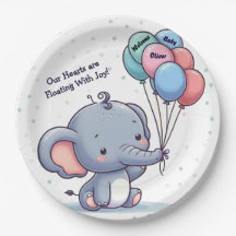 Baby-Elefanten-Ballon-Baby-Party-Papierteller 