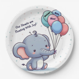 Baby-Elefanten-Ballon-Baby-Party-Papierteller  Pappteller