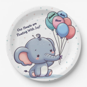 Baby-Elefanten-Ballon-Baby-Party-Papierteller Pappteller