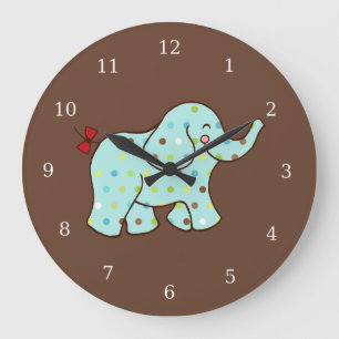 Baby-Elefanten-Kinderzimmer-Nursery-Wanduhr-Gesche Große Wanduhr