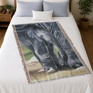 Baby-Elefanten-Mutter-Schutzliebe Decke