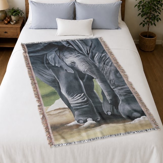 Baby-Elefanten-Mutter-Schutzliebe Decke (Von Creator hochgeladen)