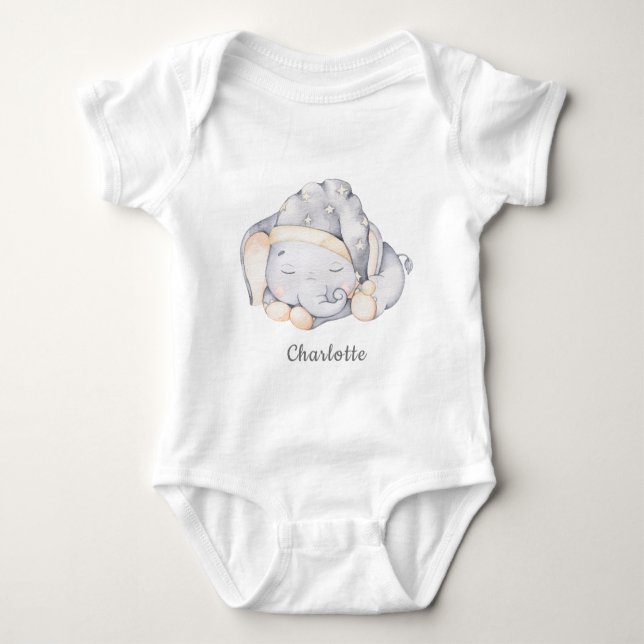 Baby Elephant Baby Bodysuit Baby Strampler (Vorderseite)