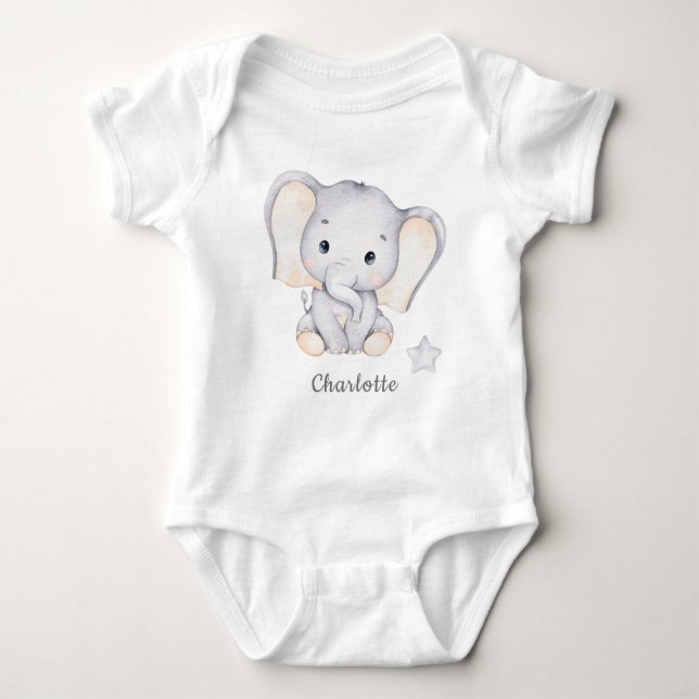 Baby Elephant Baby Bodysuit Baby Strampler (Vorderseite)
