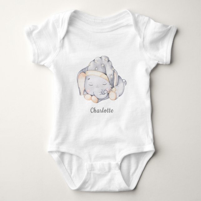 Baby Elephant Baby Bodysuit Strampler (Vorderseite)