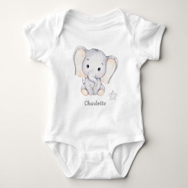 Baby Elephant Baby Bodysuit Strampler (Vorderseite)