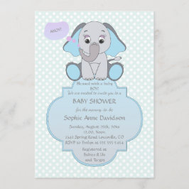 Baby Elephant Baby Boy Babydusche einladen Einladung