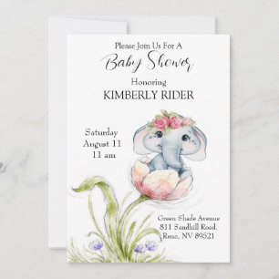 Baby Elephant Baby Dusche Einladung