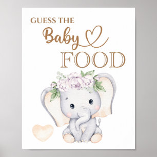 Baby Elephant Baby Dusche "Raten Sie das Baby Food Poster