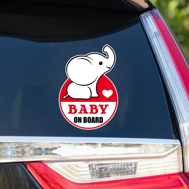 Baby Elephant Baby On Board Car Aufkleber (Von Creator hochgeladen)