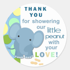 Baby Elephant Baby Showaufkleber Runder Aufkleber