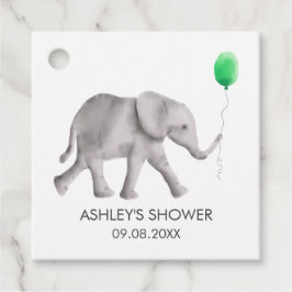 Baby Elephant Baby Shower Tags, Grün & Grau Geschenkanhänger
