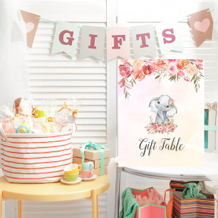 Baby Elephant Baby Showtisch Poster