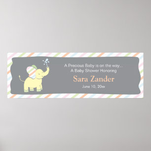 Baby Elephant   Babyduschbanner Poster