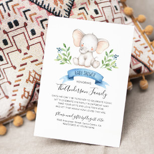 Baby Elephant Babydusche per Mail lange Entfernung Einladung