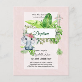 Baby Elephant BAPTISM Bautizo Bautismo Einladungen Flyer