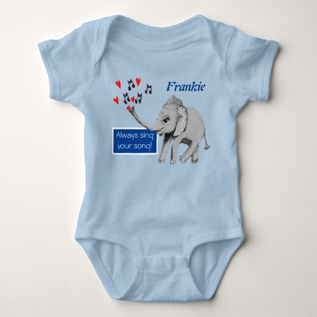 Baby Elephant Big Dream Baby Bodysuit Baby Strampler (Vorderseite)
