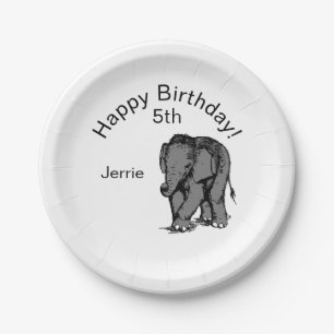 Baby Elephant Birthday Pappteller