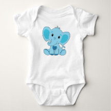 Baby, Elephant, Blau, Baby Bodysuit, DAM Creative,