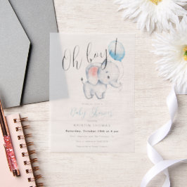 Baby Elephant & Blue Balloon Baby Dusche