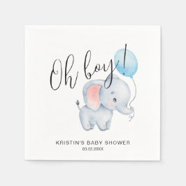 Baby Elephant & Blue Balloon Baby Dusche Serviette