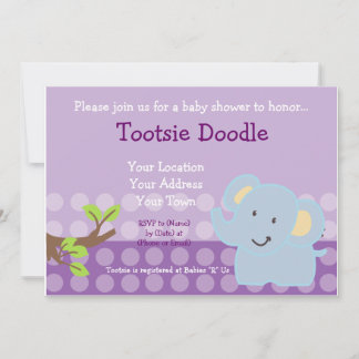 Baby Elephant Blue Boy Babydusche Sprinkle Einladung