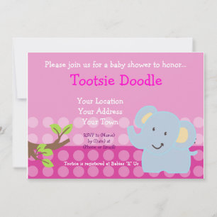 Baby Elephant Blue Boy Babydusche Sprinkle Einladung