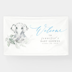 Baby Elephant Blue Sage Baby Dusche Begrüßungsbann Banner