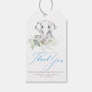 Baby Elephant Blue Sage Baby Dusche Vielen Dank Geschenkanhänger