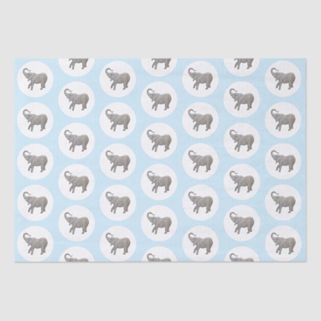 Baby Elephant Blue Seidenpapier (Vorderseite)