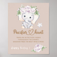 Baby Elephant & Blume Wasserfarben Babydusche