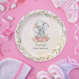 Baby Elephant Boho Chic Baby Dusche Pappteller
