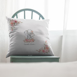 Baby Elephant Boho Chic Watercolor Kissen