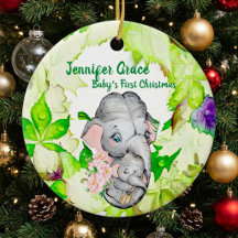 Baby Elephant Botanical Custom Foto 1. Weihnachten