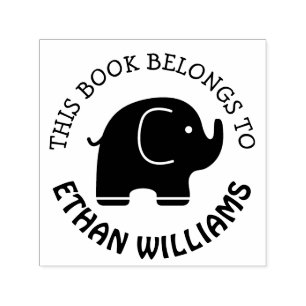 Baby Elephant Briefmarke Dieses Buch gehört Permastempel