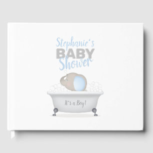 Baby Elephant Bubble Bath Boy Baby Dusche Gästebuch