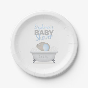 Baby Elephant Bubble Bath Boy Baby Dusche Pappteller