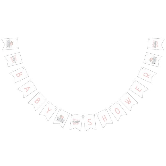 Baby Elephant Bubble Bath Girl Babydusche Wimpelkette (Alle)