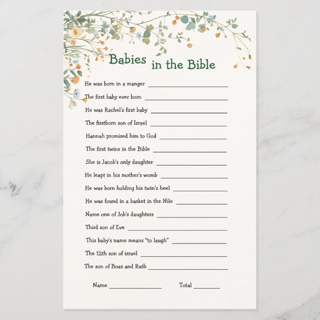 Baby Elephant & Butterfliegen Babys im Bibelspiel (Vorderseite)