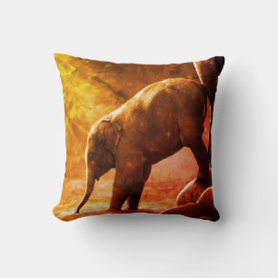Baby Elephant by Water Pillow Kissen