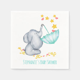 Baby Elephant Catching Fallsars Baby Dusche Serviette