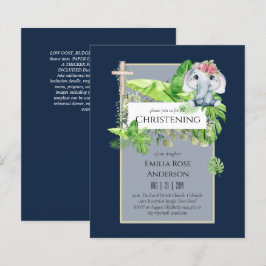 Baby Elephant CHRISTENING Einladung für Mädchenjun
