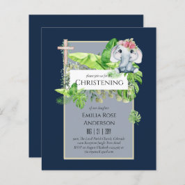 Baby Elephant CHRISTENING Einladung für Mädchenjun
