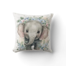 Baby Elephant Custom Throw Kissen
