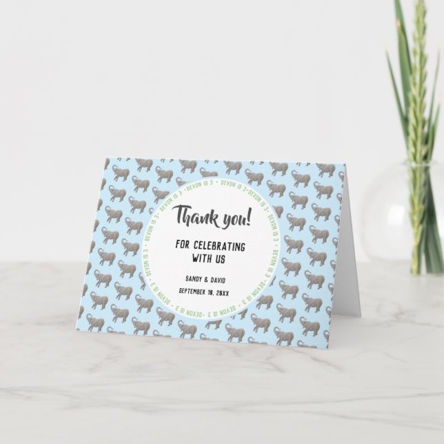 Baby Elephant Dankeskarte (Vorderseite)