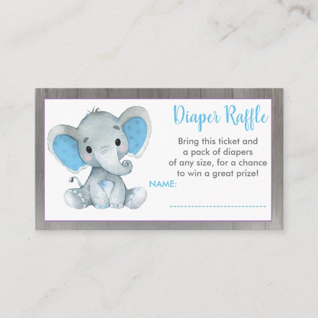 Baby Elephant-Dillierungsticket Blue Begleitkarte (Vorderseite)