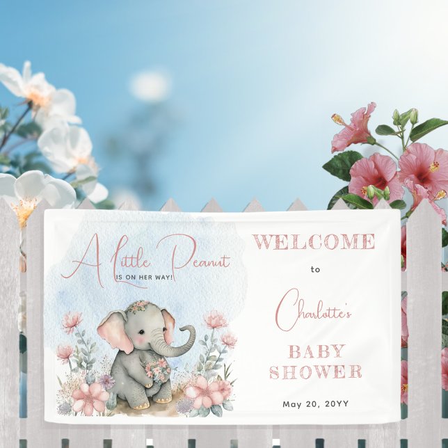 Baby Elephant eine kleine Blütendusche aus Erdnuss Banner (Von Creator hochgeladen)